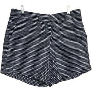 Sandro Dress Shorts 10 Chino Printed‎ Cotton Black White Pockets Womens